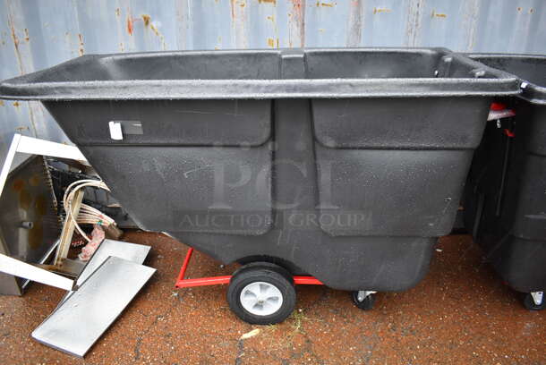 BRAND NEW! Rubbermaid Black Poly Portable Bins on Casters. 70x34x44