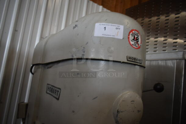Hobart M802 Metal Commercial Floor Style 80 Quart Planetary Dough Mixer w/ Bowl Guard and Mixing Bowl Dolly. 200 Volts, 3 Phase.  - Image 8 of 9