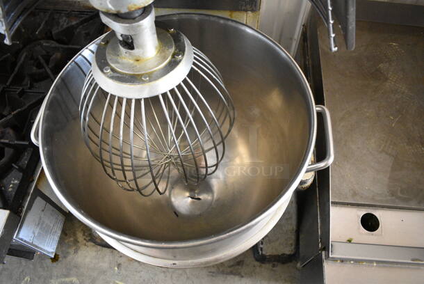 Axis AXIS M-40 Metal Commercial Floor Style 40 Quart Dough Mixer w/ Metal Mixing Bowl, Bowl Guard, Paddle and Whisk Attachments. 220 Volts, 1 Phase.  - Image 4 of 8