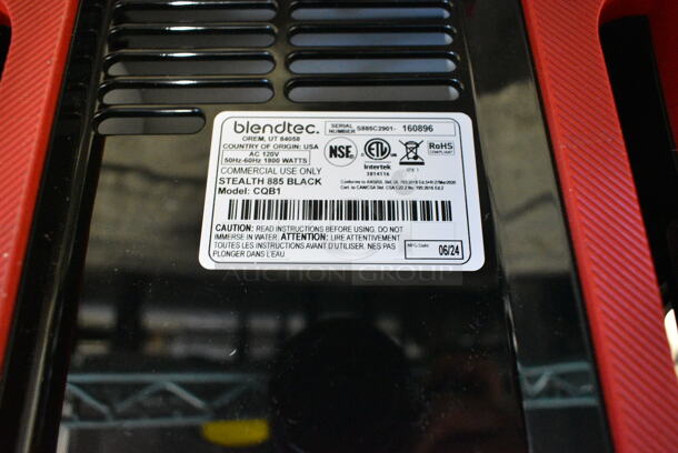 BRAND NEW SCRATCH AND DENT! 2024 Blendtec CQB1 Stealth 885 3.8 hp Blender with Sound Enclosure. No Pitcher. 120 Volts, 1 Phase. Tested and Working! - Image 7 of 7