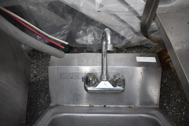 Stainless Steel Commercial Single Bay Wall Mount Sink w/ Faucet and Handles. 17x15x20 - Image 2 of 5