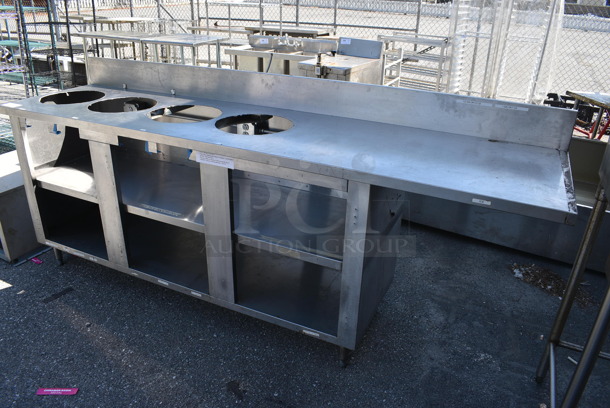 Stainless Steel Commercial Table w/ 4 Cut Outs, Back Splash and Under Shelves. 96x24x43 - Image 2 of 5