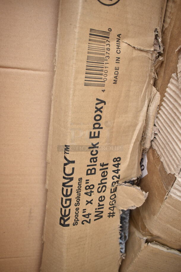 2 BRAND NEW SCRATCH AND DENT! Regency 460EB2448 NSF 24" Wide Black Epoxy Stationary 4 Basket and 1 Shelf Kit. 2 Times Your Bid! May Be Missing Pieces.  - Image 3 of 4