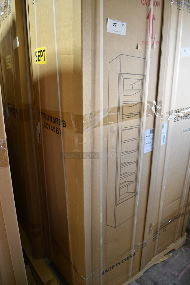 BRAND NEW IN BOX! Galaxy 177GDN5RBB Metal Commercial Single Door Reach In Cooler Merchandiser w/ Poly Coated Racks and LED Lighting. 110-120 Volts, 1 Phase. - Image 2 of 3
