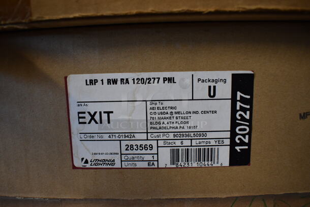 3 BRAND NEW IN BOX! Exit Signs; 2 F2RP W 1 RC LA 120/277 PNL and LRP 1 RW RA 120/277 PNL. 3 Times Your Bid! - Image 5 of 6