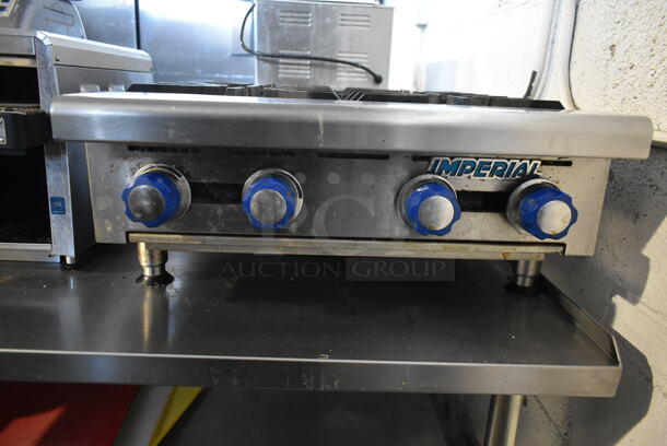 Imperial Stainless Steel Commercial Countertop Natural Gas Powered 4 Burner Range.  - Image 4 of 5