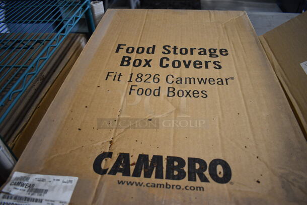 ALL ONE MONEY! Lot of 6 BRAND NEW IN BOX! Cambro Clear Poly Lids! 18x26x1 - Image 3 of 3