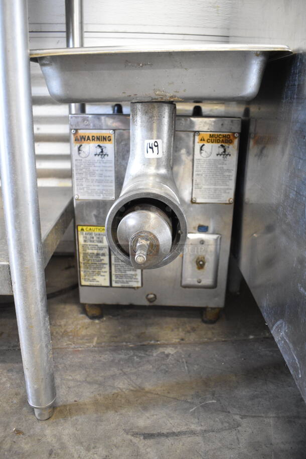 Biro 8-22 Stainless Steel Commercial Countertop Meat Grinder. Tested and Powers On But Parts Do Not Move
 - Image 2 of 9