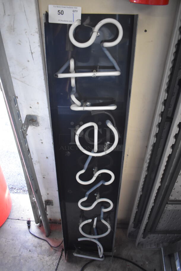 Desserts Neon Light Up Sign. See Pictures For Damage. 50x11x5 - Image 1 of 4