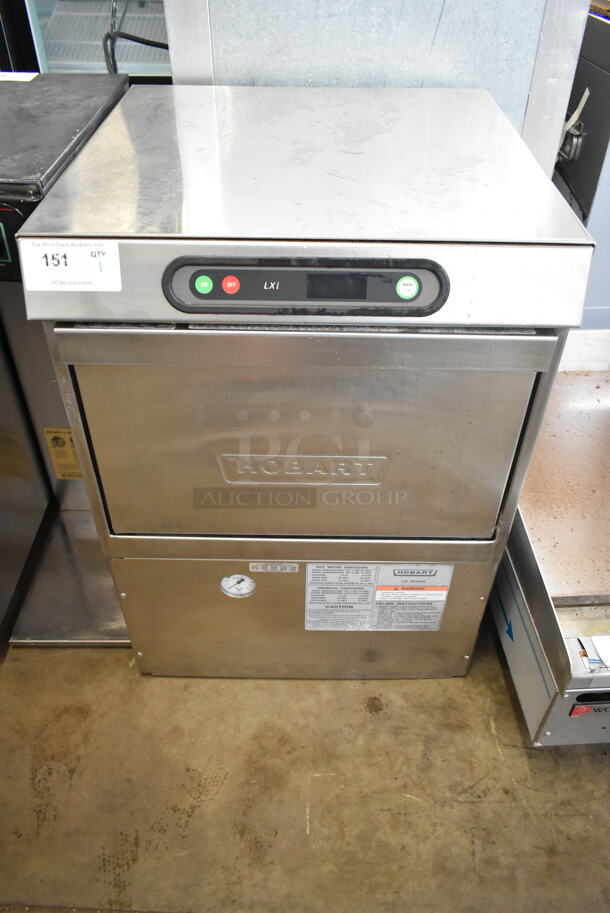 Hobart LXIGH Stainless Steel Commercial Undercounter Glass Washer. 120/208-240 Volts, 1 Phase. 