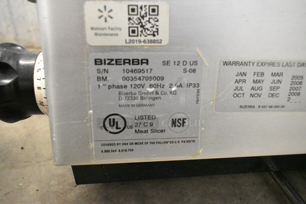 Bizerba SE 12 D US Stainless Steel Commercial Countertop Meat Slicer. 120 Volts, 1 Phase. Tested and Working! - Image 3 of 5