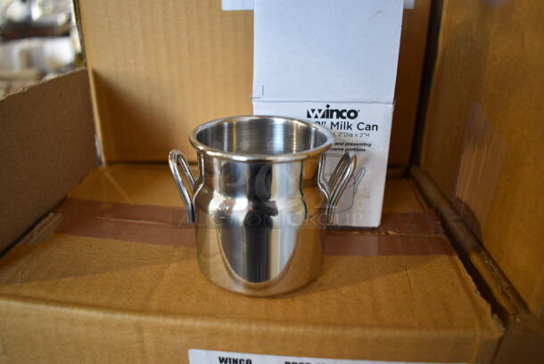 6 BRAND NEW! Boxes of 12 Winco DDSD-101S Stainless Steel Mini 2" Milk Cans. Total of 72. 2.75x2x2. 6 Times Your Bid! - Image 1 of 4