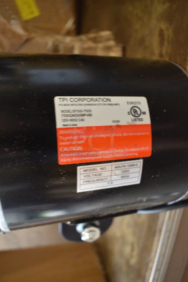 TPI Model SFSI5-75DS Metal Motor. 120 Volts, 1 Phase. 9x6x9 - Image 3 of 4