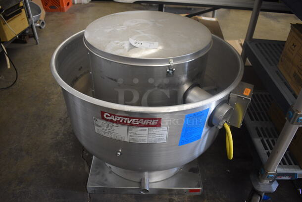 BRAND NEW! CaptiveAire Model NCA10FA Metal Commercial Rooftop Mushroom Exhaust Fan. 460 Volts, 3 Phase. 32x32x29