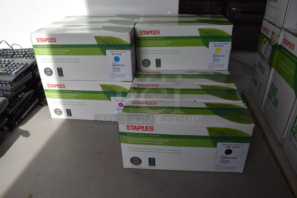 13 Various Boxes of Staples Ink Cartridges; 3 HP131A Blue, 3 HP131A Magenta, 2 HP131A Yellow, 5 HP131A Black. 13 Times Your Bid! - Image 2 of 12
