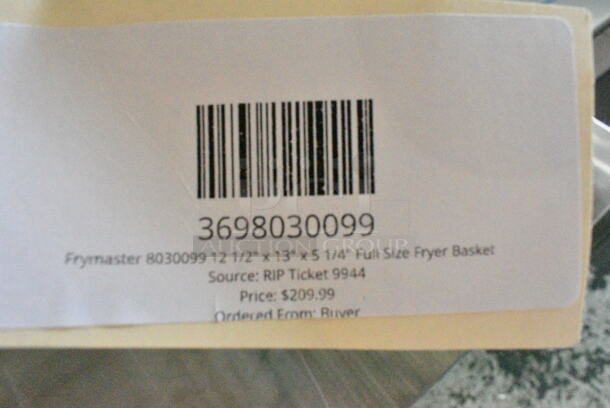 2 BRAND NEW SCRATCH AND DENT! Items Including 3698030099 Frymaster 8030099 12 1/2" x 13" x 5 1/4" Full Size Fryer Basket and 3698030015 Frymaster 8030015 11 1/2" x 14" x 4 1/2" Full Size Fryer Basket. 2 Times Your Bid!  - Image 4 of 6