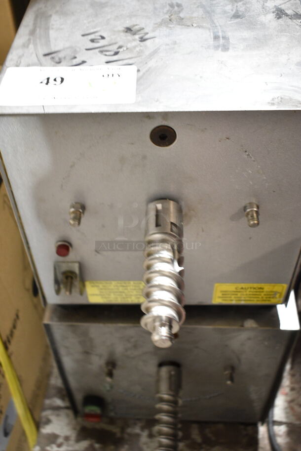 2 Olde Tyme PN1/PN2 Stainless Steel Commercial Countertop Nut Grinder Base. 115 Volts, 1 Phase. 2 Times Your Bid! One Unit - Cannot Test Due To Plug Style. One Unit - Tested and Does Not Power On - Image 2 of 5