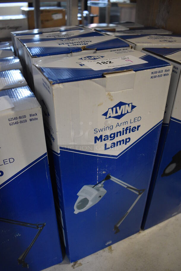 4 BRAND NEW IN BOX! Alvin ML100-DLED White Swing Arm LED Magnifier Lamps. 4 Times Your Bid! - Image 2 of 3