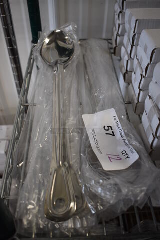 12 BRAND NEW! Stainless Steel Serving Spoons. 15". 12 Times Your Bid!