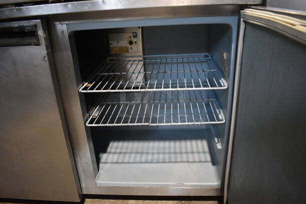 Delfield Model ST4048 Stainless Steel Commercial 2 Door Work Top Cooler w/ Backsplash on Commercial Casters. 115 Volts, 1 Phase. 48x29x36. Tested and Working! - Image 3 of 5