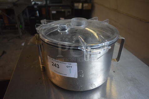 Metal Commercial Food Processor Bowl w/ S Blade and Poly Lid.