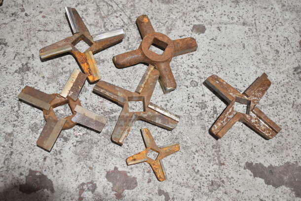 ALL ONE MONEY! Lot of Metal Pieces Including Wrenches and Meat Grinder Knives. - Image 4 of 9