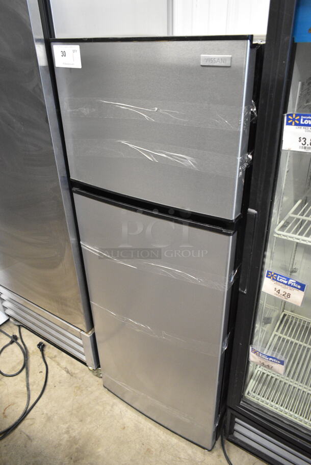 Vissani MDFF7SS Metal Cooler w/ Freezer. 115 Volts, 1 Phase. Cannot Test, Compressor Appears to be Damaged - Image 1 of 7