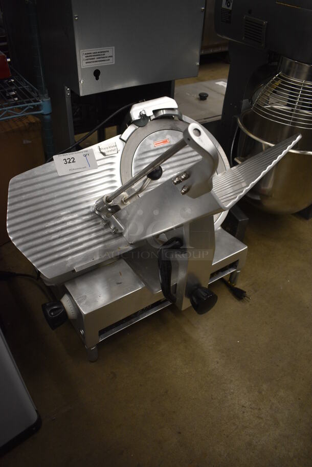 Avantco Stainless Steel Commercial Automatic Meat Slicer w/ Blade Sharpener. 26x21x25. Tested and Powers On But Parts Do Not Move - Image 3 of 8