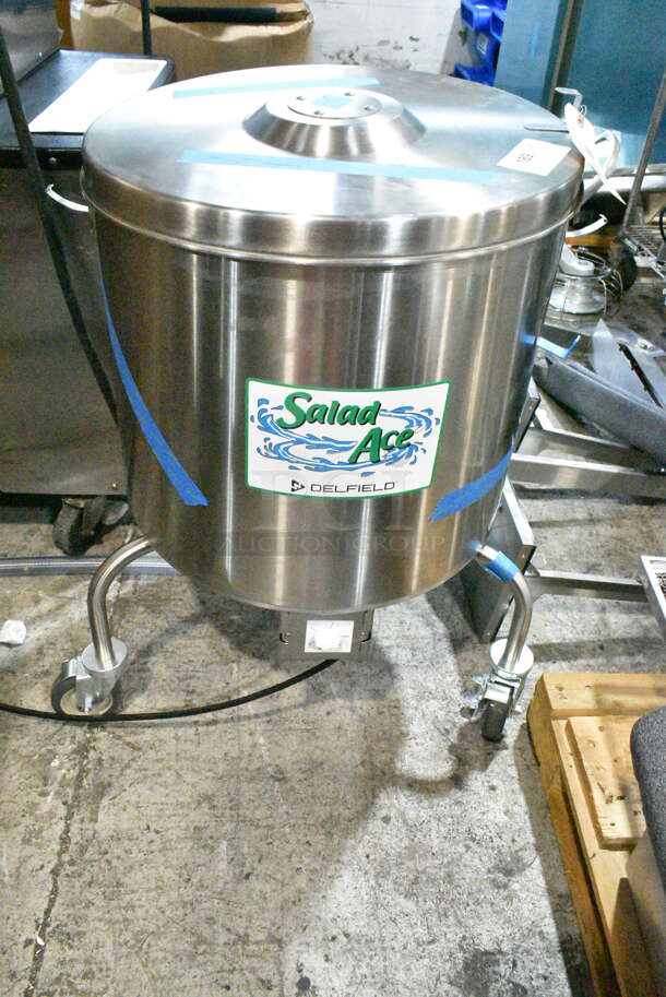 BRAND NEW SCRATCH AND DENT! Delfield 305SALD1115 Stainless Steel Commercial 20 Gallon Electric Stainless Salad Dryer on Commercial Casters. Tested and Working! - Image 2 of 9