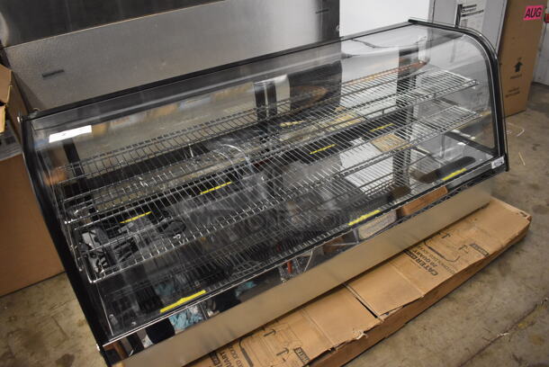 BRAND NEW! Avantco 360BCDI60B Metal Commercial Countertop Black Curved Refrigerated Drop-In Countertop Bakery Display Case Merchandiser. 110-120 Volts, 1 Phase. 60x24x26. Tested and Working! - Image 2 of 5