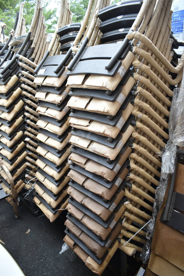 46 BRAND NEW! BFM Seating PH301CBR-BZ Brown Outdoor Dining Height Chair w/ Arm Rests. 46 Times Your Bid! - Image 5 of 6