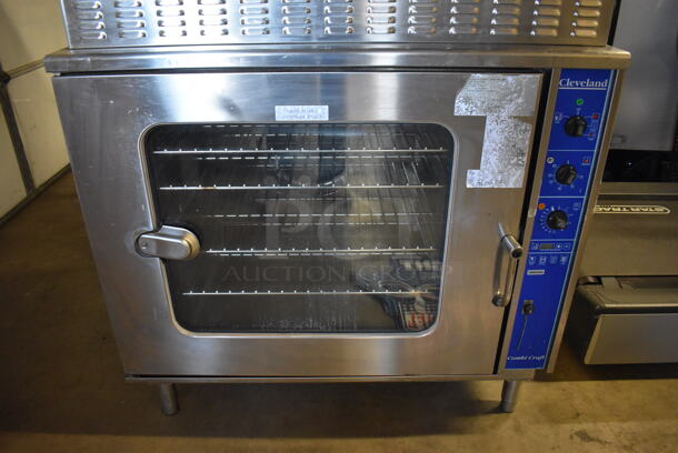 2 Cleveland AE 22 TX Stainless Steel Commercial Electric Powered Combi Craft Convection Oven w/ View Through Door and Thermostatic Controls. 480 Volts, 3 Phase. 42x42x75.5. 2 Times Your Bid! - Image 4 of 10