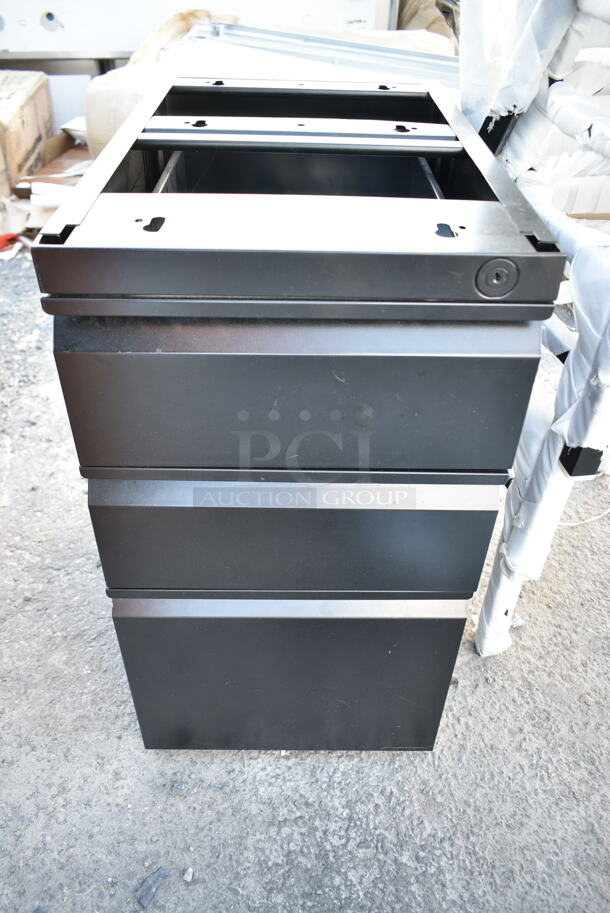 BRAND NEW SCRATCH AND DENT! Black 3 Drawer Filing Cabinet.  - Image 1 of 7