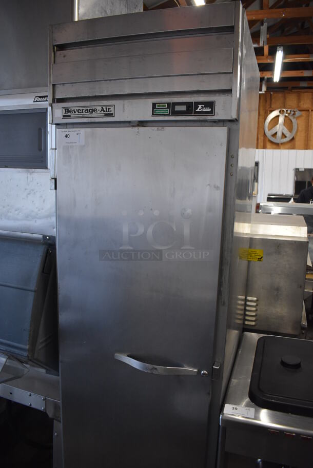 Beverage Air ER24-1AS Stainless Steel Commercial Single Door Reach In Cooler on Commercial Casters. 115 Volts, 1 Phase. 26x33x85. Tested and Working! - Image 2 of 6