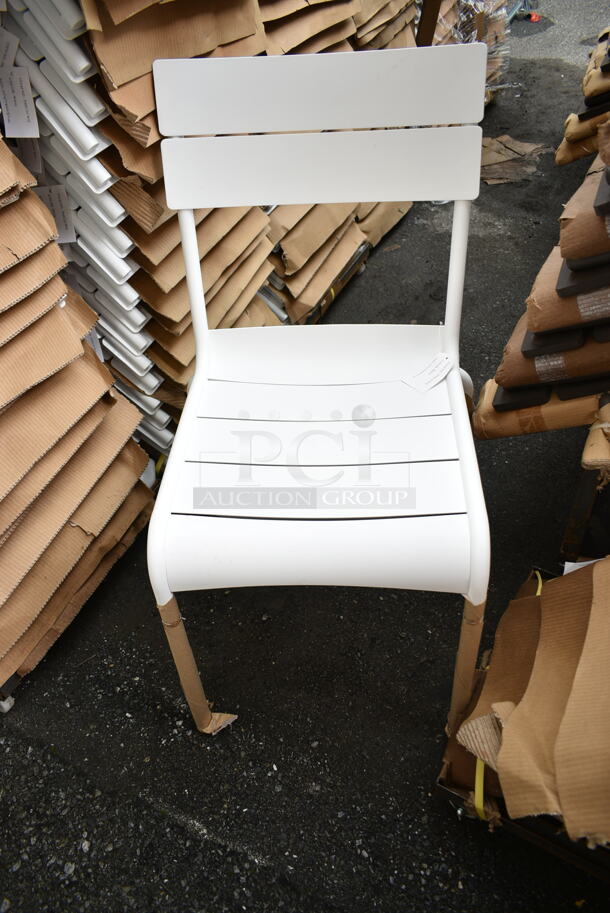 48 BRAND NEW! BFM Seating PH812CWH White Beachcomber Outdoor Dining Height Chair. 48 Times Your Bid! - Image 3 of 6
