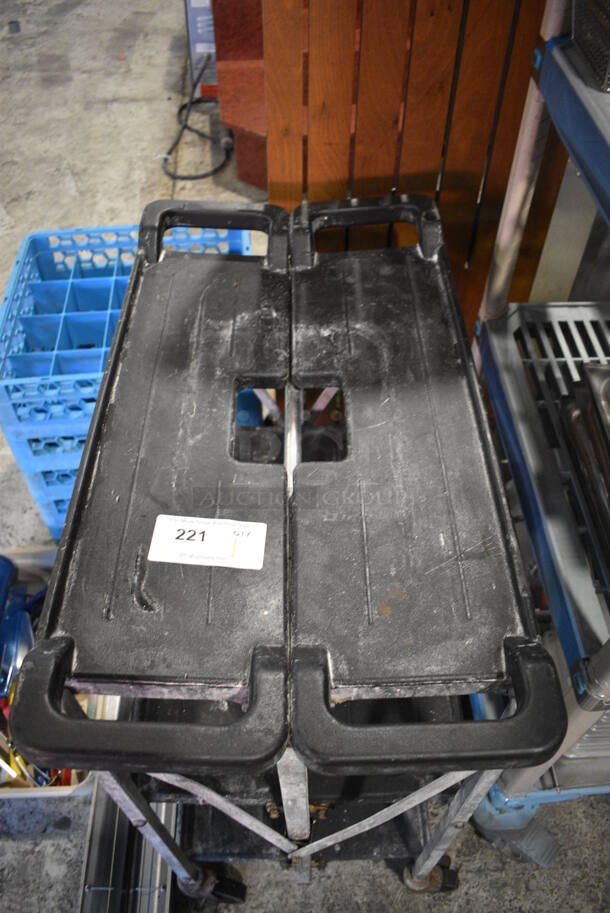 Black Poly and Metal Cart w/ Push Handle on Commercial Casters. 29.5x16x36 - Image 3 of 4