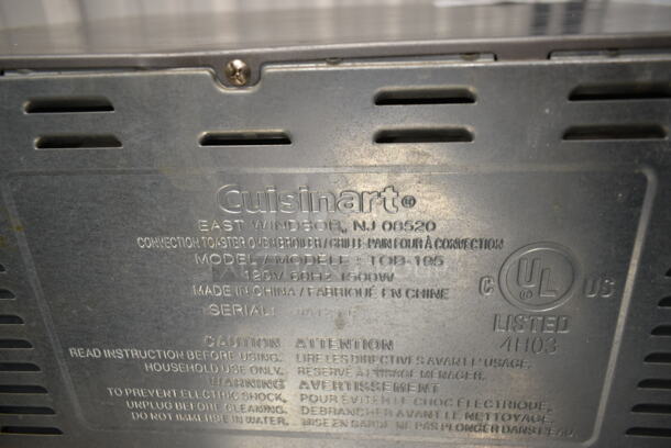 Cuisinart TOB-195 Metal Countertop Toaster Oven. 120 Volts, 1 Phase.  - Image 7 of 7
