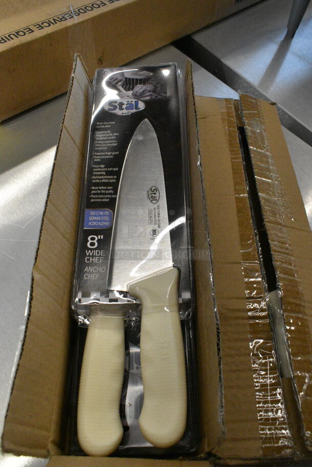 2 Boxes of 6 BRAND NEW SCRATCH AND DENT! Winco KWP-80 8" Wide Cooks Knife. 2 Times Your Bid!  - Image 2 of 4