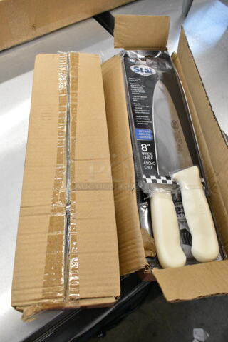 2 Boxes of 6 BRAND NEW SCRATCH AND DENT! Winco KWP-80 8" Wide Cooks Knife. 2 Times Your Bid! 