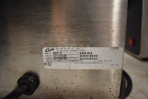 Curtis GEM-3 Stainless Steel Commercial Coffee Server on Curtis GEM-5 Stainless Steel Commercial Stand. 120 Volts, 1 Phase. 9x13.5x20 - Image 5 of 5