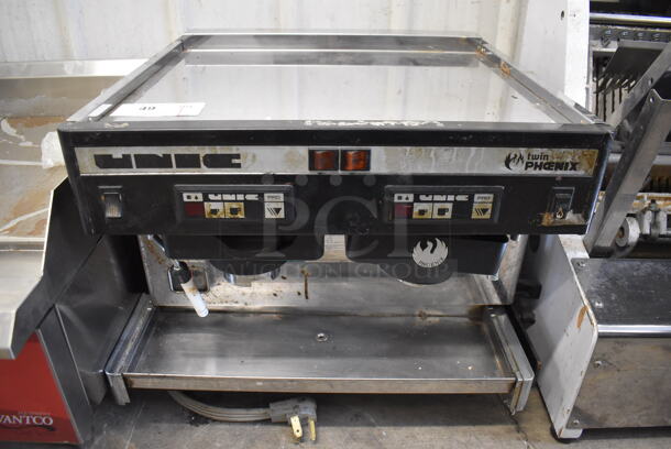 Unic TW PHOENIX Stainless Steel Commercial Countertop 2 Group Espresso Machine w/ Steam Wand. 220 Volts, 1 Phase. 23x22x19 - Image 1 of 8