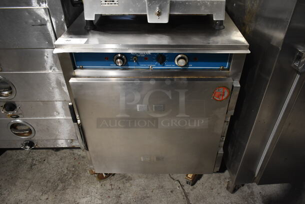 Alto Shaam Stainless Steel Commercial Heated Holding Cabinet on Commercial Casters.  Cannot Test Due To Plug Style