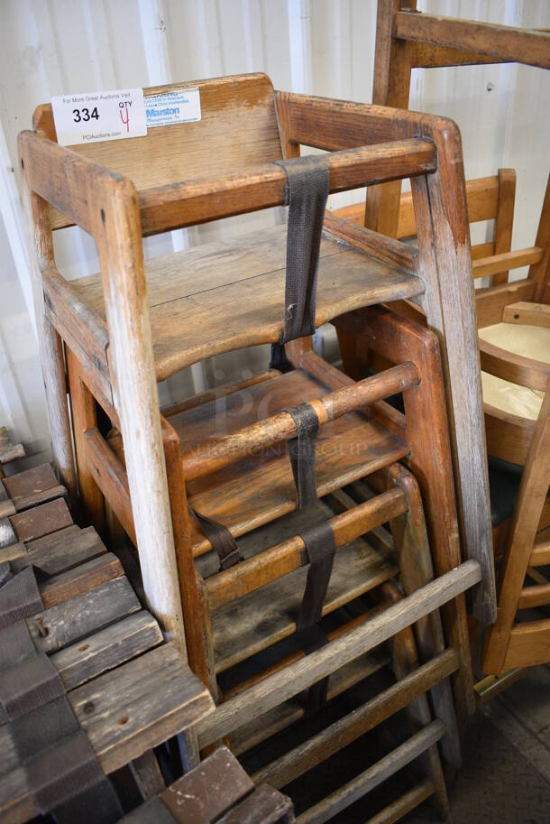 4 Wooden High Chairs. 19x20x29. 4 Times Your Bid! - Image 2 of 3