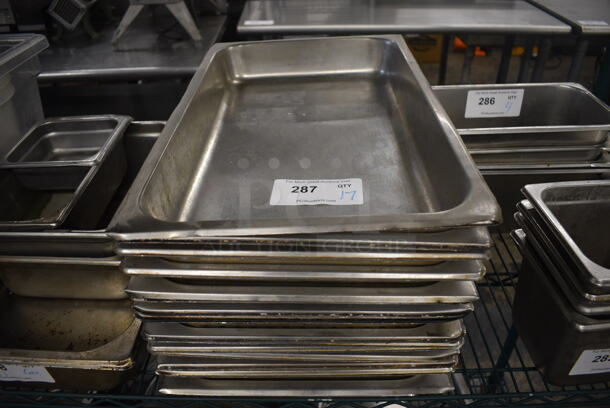 17 Stainless Steel Full Size Drop In Bins. 1/1x2. 17 Times Your Bid!