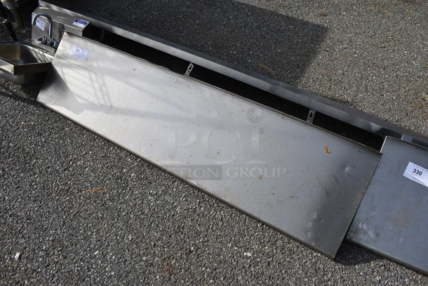 Stainless Steel Shelf w/ Wall Mount Shelf. 60x15x14 - Image 2 of 3