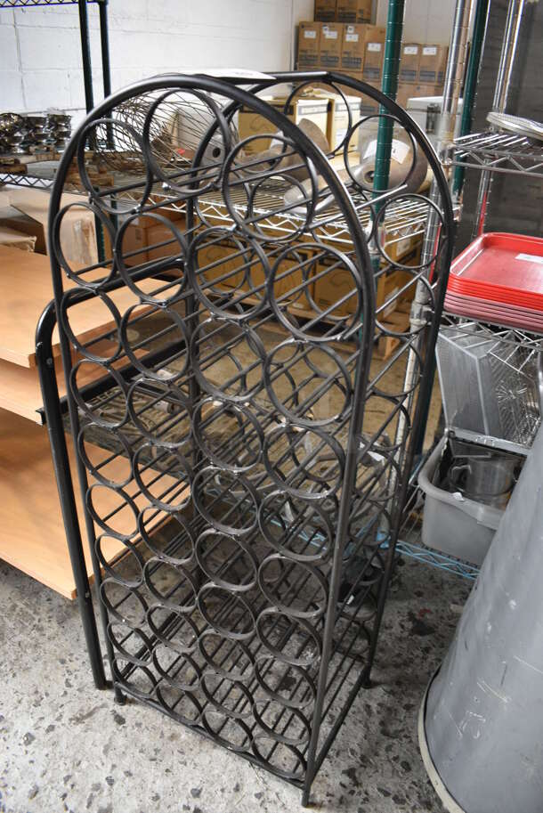 Black Metal Wine Bottle Rack. 17x12x44.5 - Image 2 of 3
