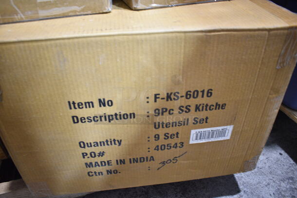 PALLET LOT of 14 BRAND NEW! Boxes Including Winco ALSB40 Aluminum Steamer Baskets, 2 Box F-KS-6016 Utensils Set, 3 Box Winco Roaster Pan. 14 Times Your Bid! - Image 8 of 12