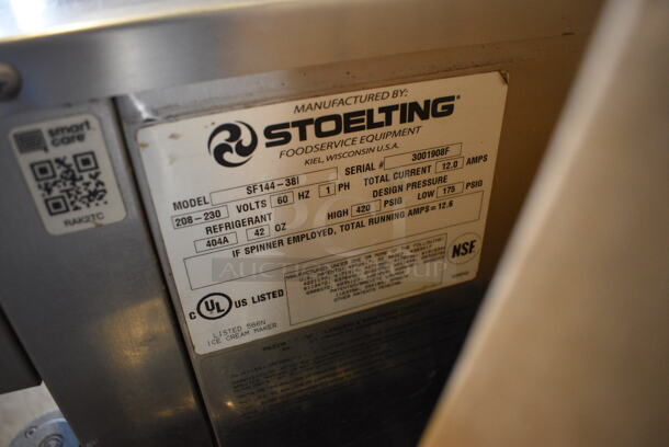 Stoelting Model SF144-38I Stainless Steel Commercial Countertop Air Cooled 2 Flavor w/ Twist Soft Serve Ice Cream Machine. 208-240 Volts, 1 Phase. 22x33.5x32.5 - Image 6 of 6
