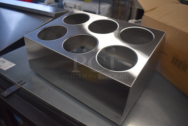 BRAND NEW IN BOX! Winco FC-6H Stainless Steel Countertop Flatware Holder. 15x12x8 - Image 3 of 4