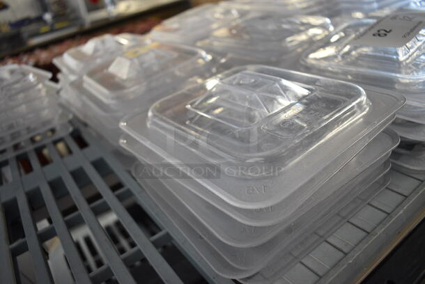 ALL ONE MONEY! Lot of 12 Winco Clear Poly 1/6 Size Drop In Bin Lids! - Image 2 of 3